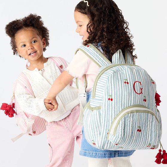Embroidered Quilted Backpack