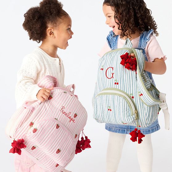 Embroidered Quilted Backpack