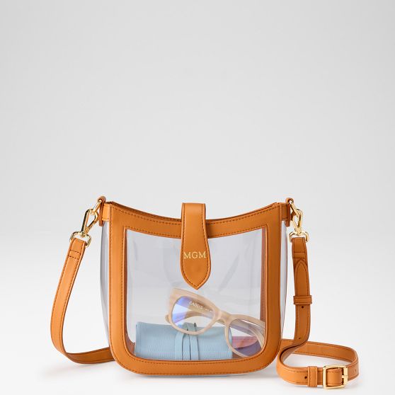 Monogrammed Stadium Clear Crossbody Bag Tote | Mark and Graham