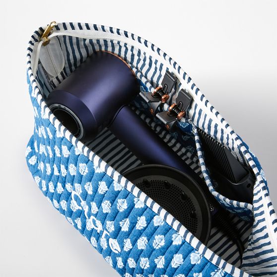 Block Print Quilted Hair Tool Bag