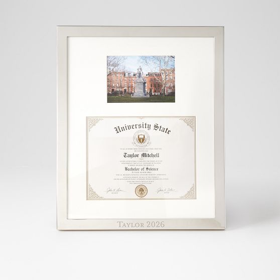 Classic Silver Diploma and Photo Frame