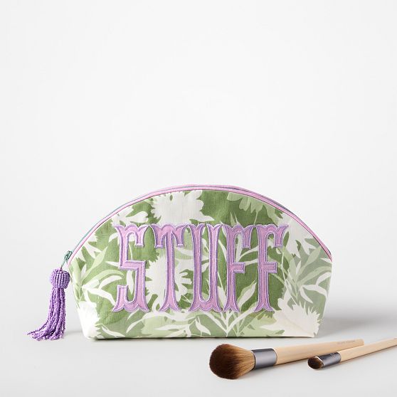 Clear Coated Appliqué Travel Pouch