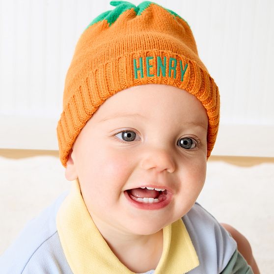 Knit Pumpkin Baby Hat