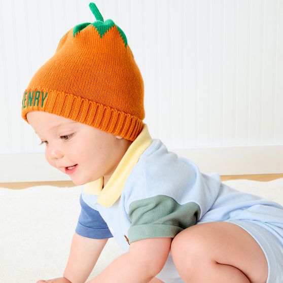 Knit Pumpkin Baby Hat