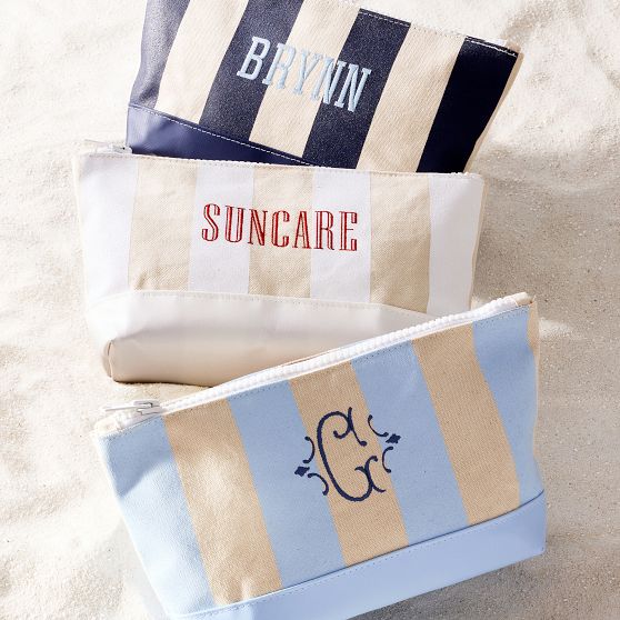 Mark &amp; Graham x Steele Striped Canvas Pouch