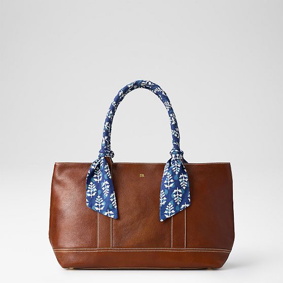 Sylvie Leather Tote with Wrapped Handles