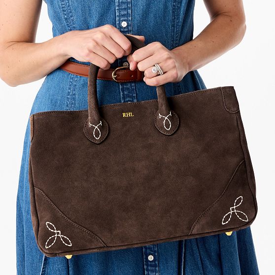 Elisabetta Embroidered Suede Handbag