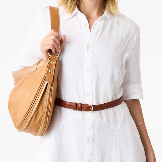 Italian Leather Slouch Hobo Bag
