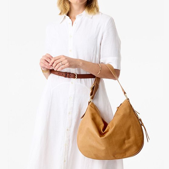 Italian Leather Slouch Hobo Bag