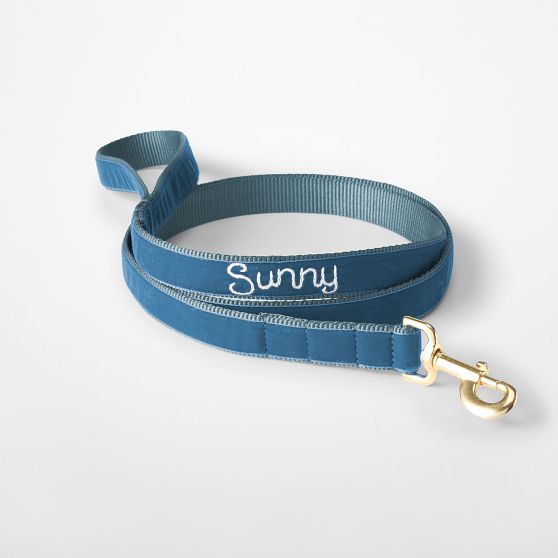 Hand-Embroidered Velvet Dog Leash