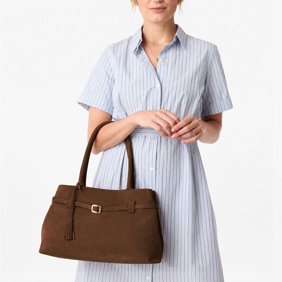Isabella Belted Suede Handbag