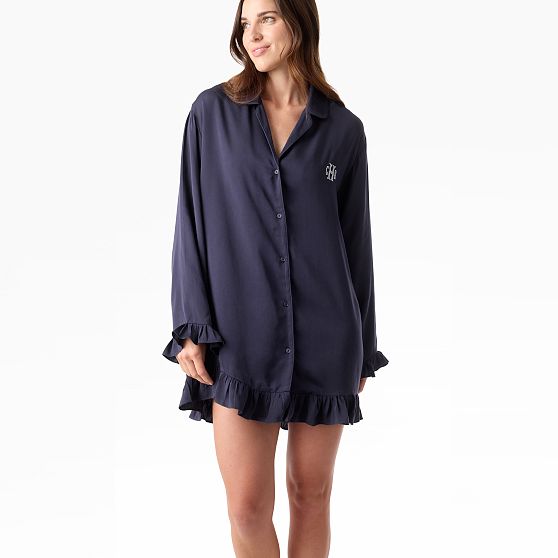 Ruffle Sateen Night Shirt