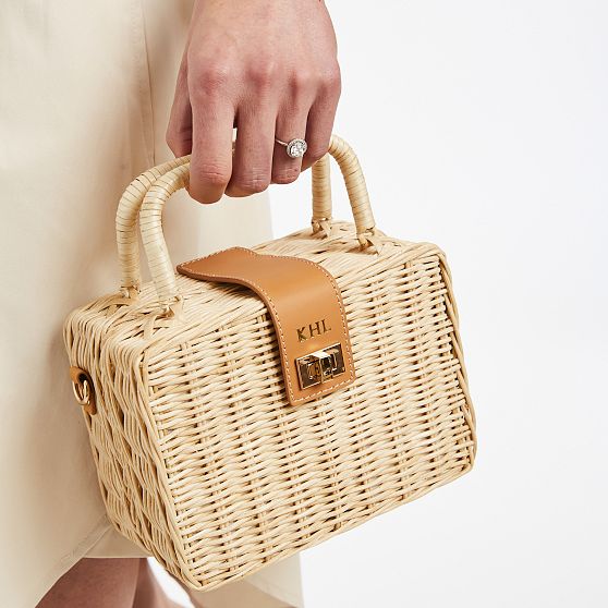 Wicker and Leather Crossbody