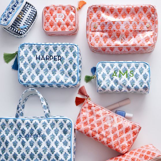 Clear Coated Travel Cosmetic Pouch