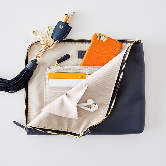 Leather Commute Clutch
