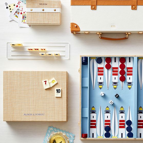 Montauk Leather Backgammon Set