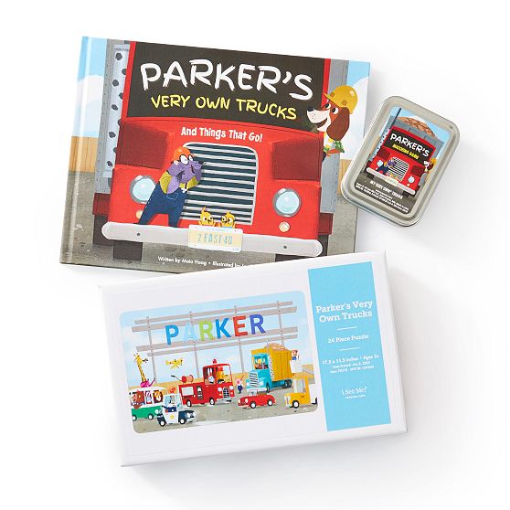 "My Very Own Truck" Personalized Children's Book, Puzzle & Card Game Gift Set
