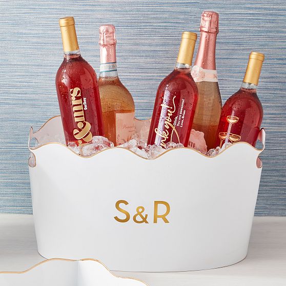 Scalloped Gold Rim Party Tub