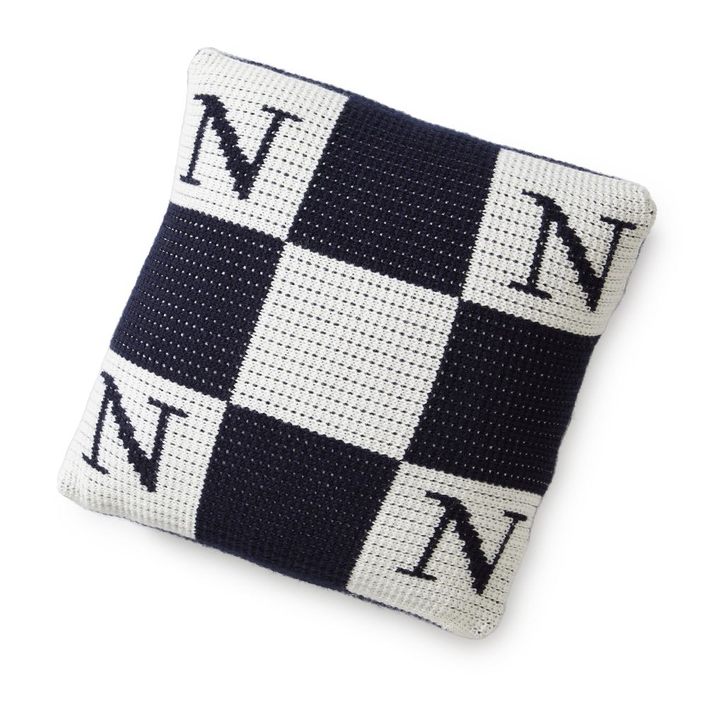 Initial Block Knit Pillow by Mark & Graham