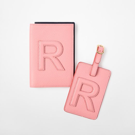 Mark &amp; Graham x Pencil &amp; Paper Co. Leather Luggage Initial Tag &amp; Passport Case Set