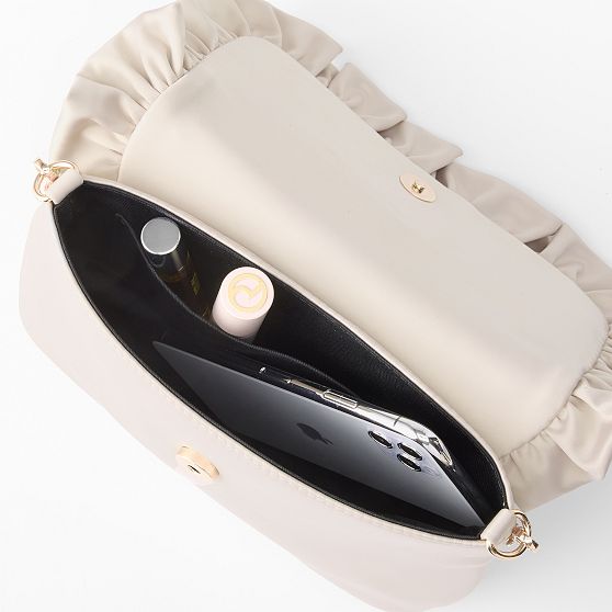 Satin Ruffle Clutch