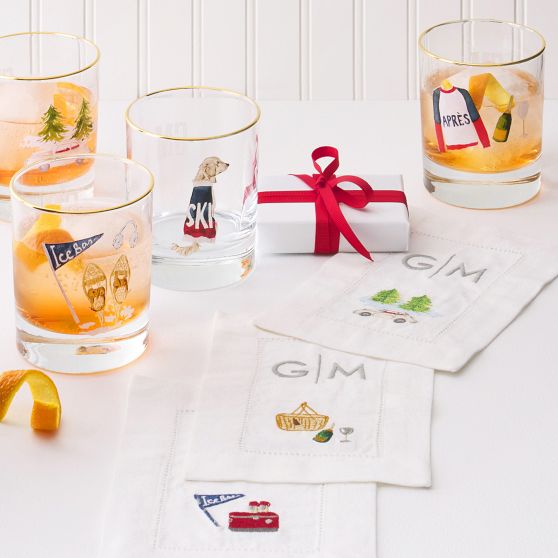 Mark &amp; Graham x Gray Malin Après Ski Cocktail Napkins, Set of 4