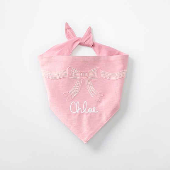 Embroidered Bow Dog Bandana