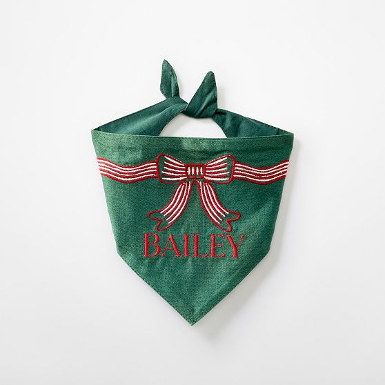 Embroidered Bow Dog Bandana