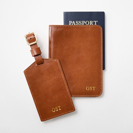 Graham Leather Luggage Tag &amp; Passport Case Set