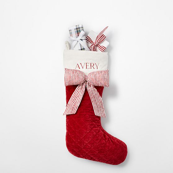 Quilted Bow Stocking
