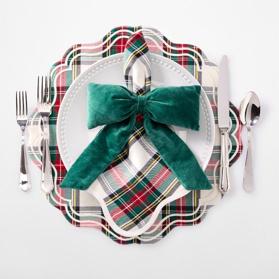 Embroidered Round Placemats, Set of 4