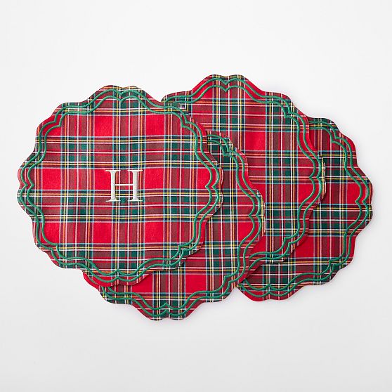 Embroidered Round Placemats, Set of 4
