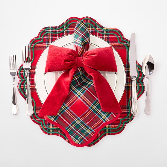 Embroidered Round Placemats, Set of 4
