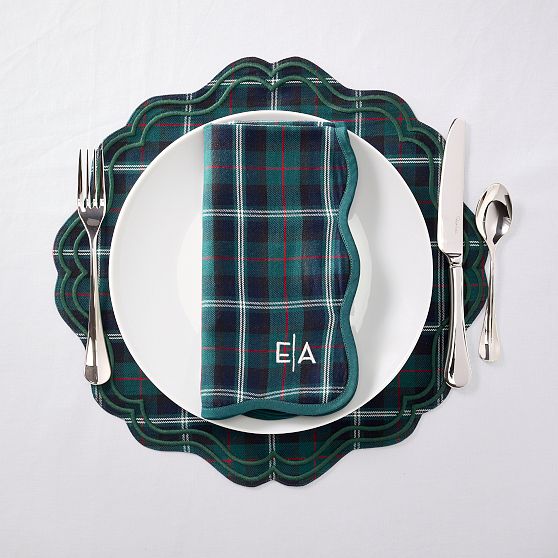 Embroidered Round Placemats, Set of 4