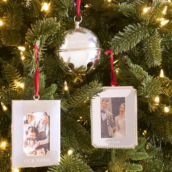 Silver Beaded Photo Frame Ornament