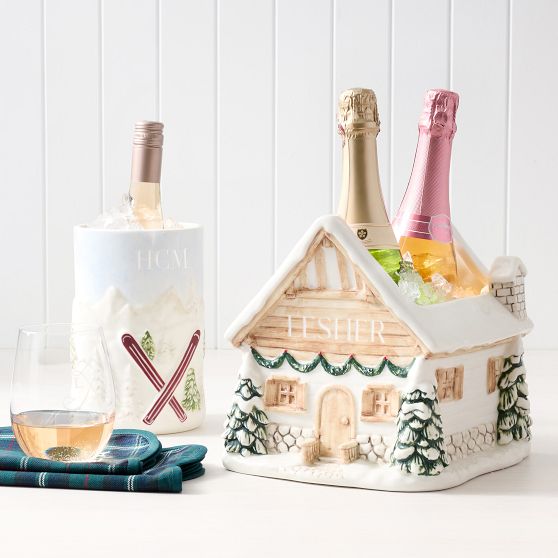 Alpine Cabin Ceramic Wine Bucket