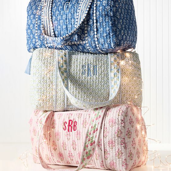 Block Print Quilted Weekender