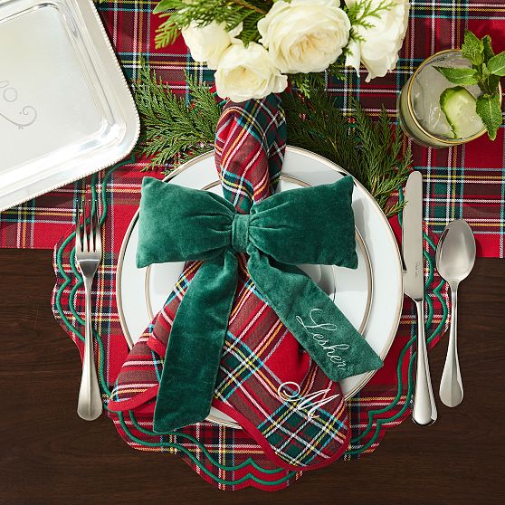 Embroidered Round Placemats, Set of 4