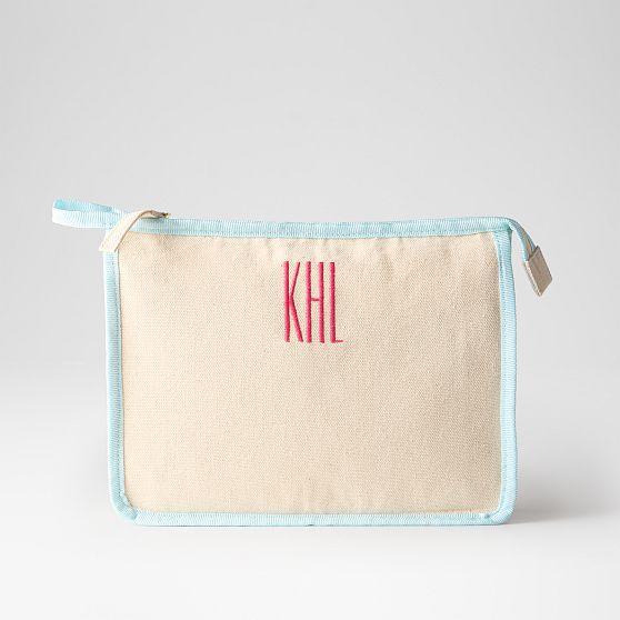 Personalized Colour Trim Canvas Pouch
