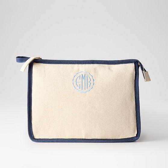 Personalized Colour Trim Canvas Pouch