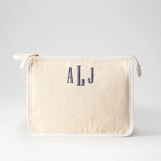 Personalized Colour Trim Canvas Pouch