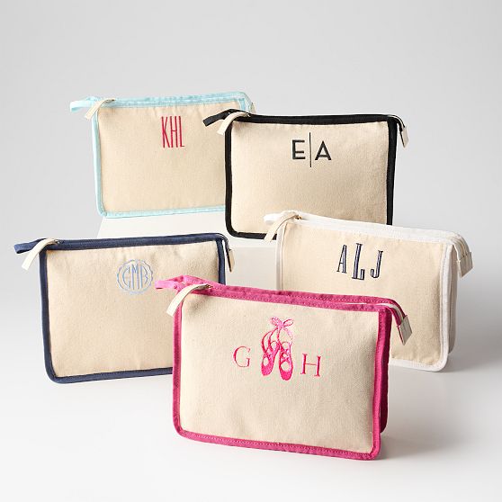 Personalized Colour Trim Canvas Pouch