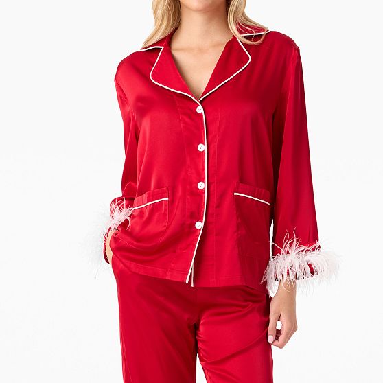 Feather Trim Pajamas