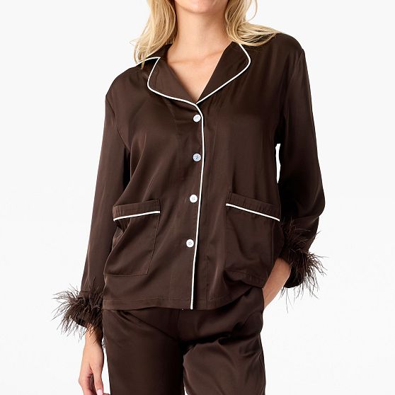 Feather Trim Pajamas