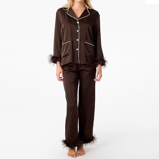 Feather Trim Pajamas
