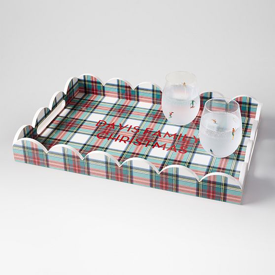 Scalloped Lacquer Serving Tray