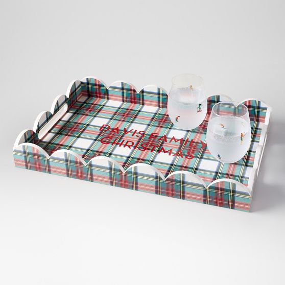 Scalloped Lacquer Serving Tray