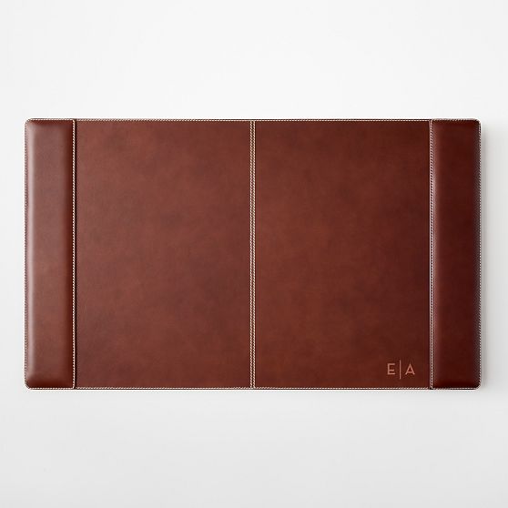 Manhattan Leather Desk Blotter &amp; Pen Cup
