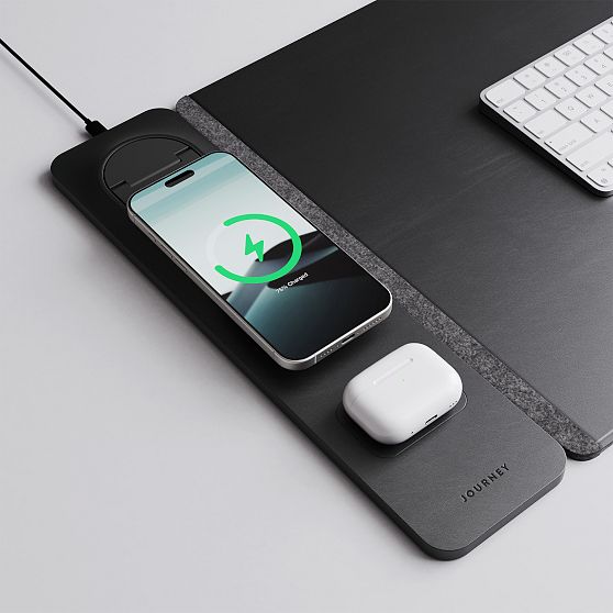 Journey Wireless Charging Desk Mat with Phone Stand
