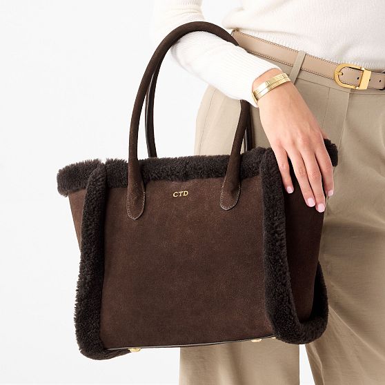 Sierra Shearling and Suede Tote